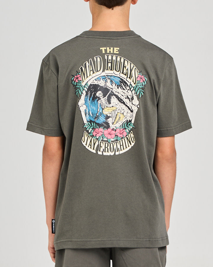 The Mad Hueys  Stay Frothing Youth Youth SS Tee - Charcoal