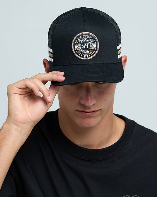 The Mad Hueys Surf Hueys Twill Trucker - Black