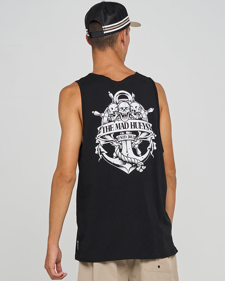 The Mad Hueys Triple Anchor Tank - Black