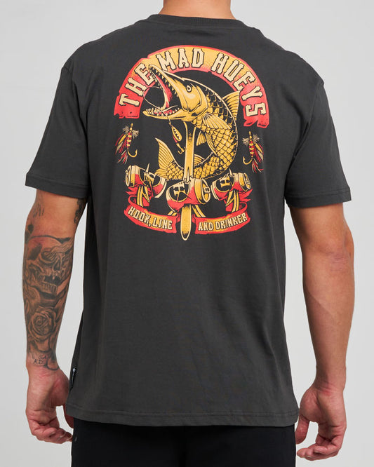 The Mad Hueys Triple Hooked Cuda SS Tee - Vintage Black