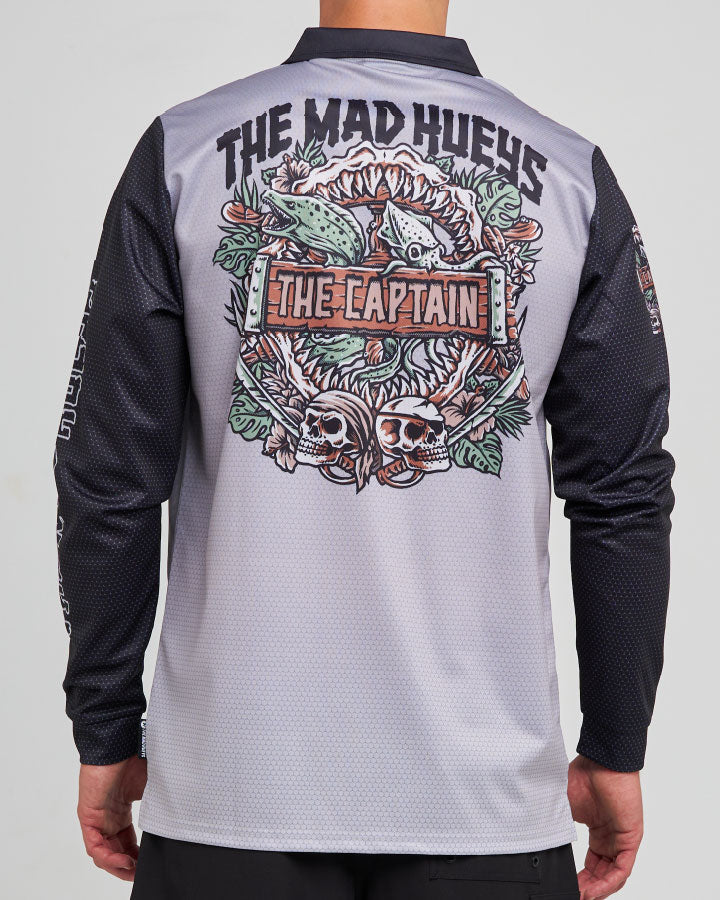 The Mad Hueys Troppo Captain UPF 50+ Fishing Jersey - Smoke