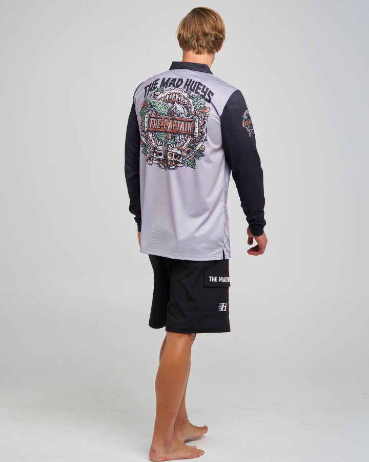 The Mad Hueys Troppo Captain UPF 50+ Fishing Jersey - Smoke