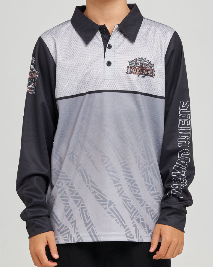 The Mad Hueys Troppo Captain Youth UPF 50+ Fishing Jersey - Smoke