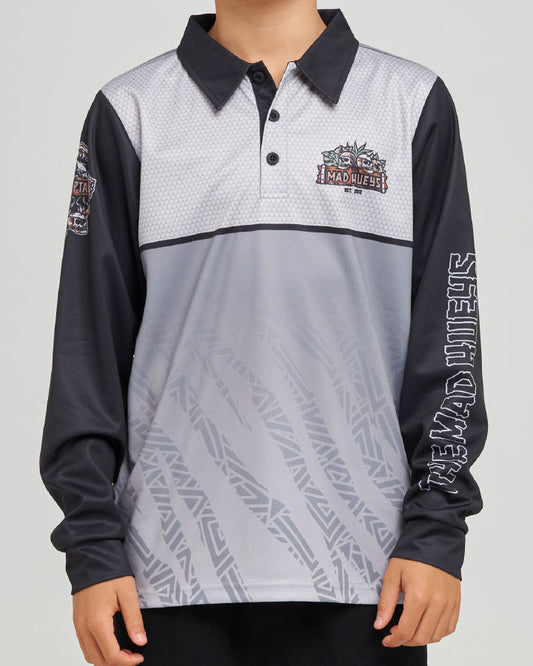 The Mad Hueys Troppo Captain Youth UPF 50+ Fishing Jersey - Smoke