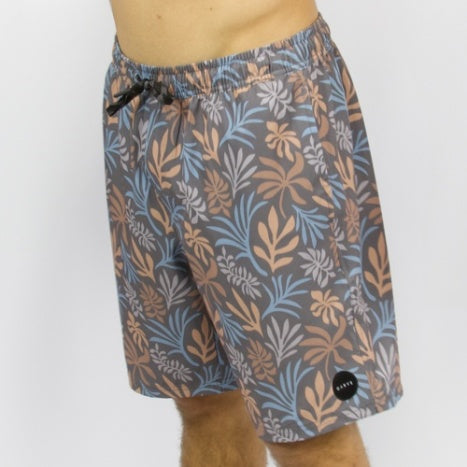 Carve Tully Elastic Waist Boardshorts - Charcoal