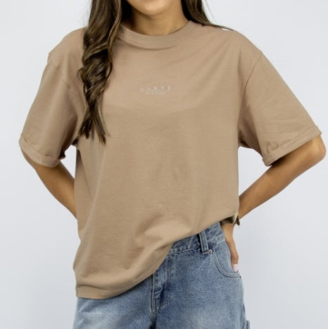 Carve Series Womens Oversized Tee - Nude