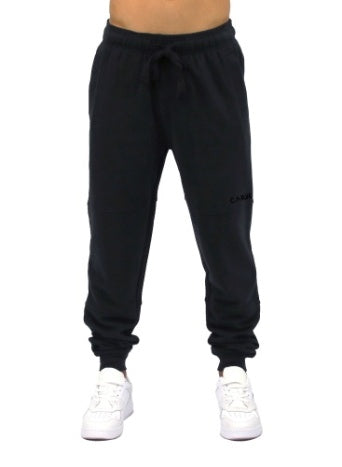 Carve Fluid Mens Elastic Waist Rib Ankle Cuff Trackies - Black