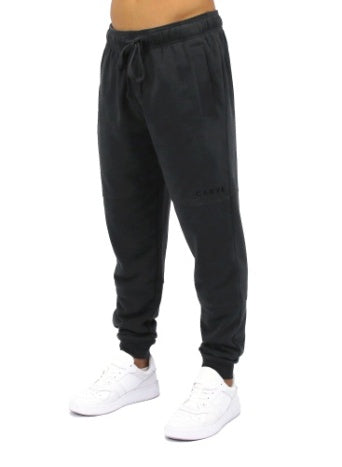 Carve Fluid Mens Elastic Waist Rib Ankle Cuff Trackies - Charcoal