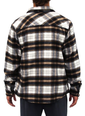 Carve Denver Mens L/S Flannel Shirt - Mud / Charcoal