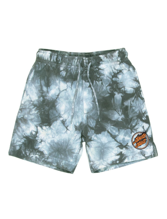 Santa Cruz Checked Out Flamed Dot Track Shorts - Grey Tie Dye