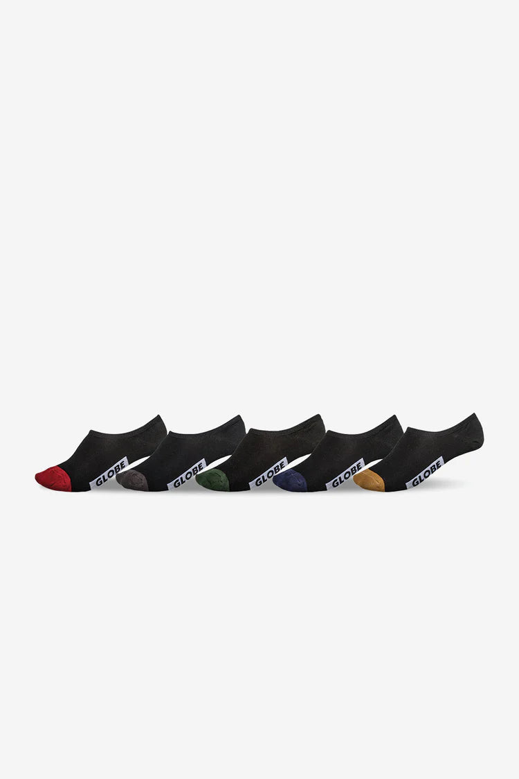 Globe Dip Invisible Sock (7-11) 5 Pack - Black