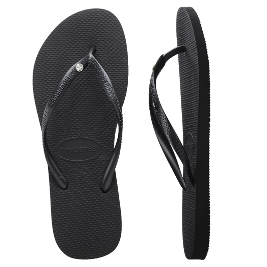 Havaianas Slim Crystal SW ll Thongs - Black