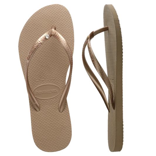 Havaianas Slim Crystal SW ll Thongs - Rose Gold