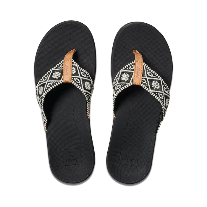Reef ORTH0 Bounce Woven Thong - Black/White