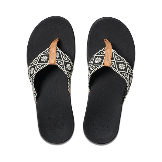 Reef ORTH0 Bounce Woven Thong - Black/White